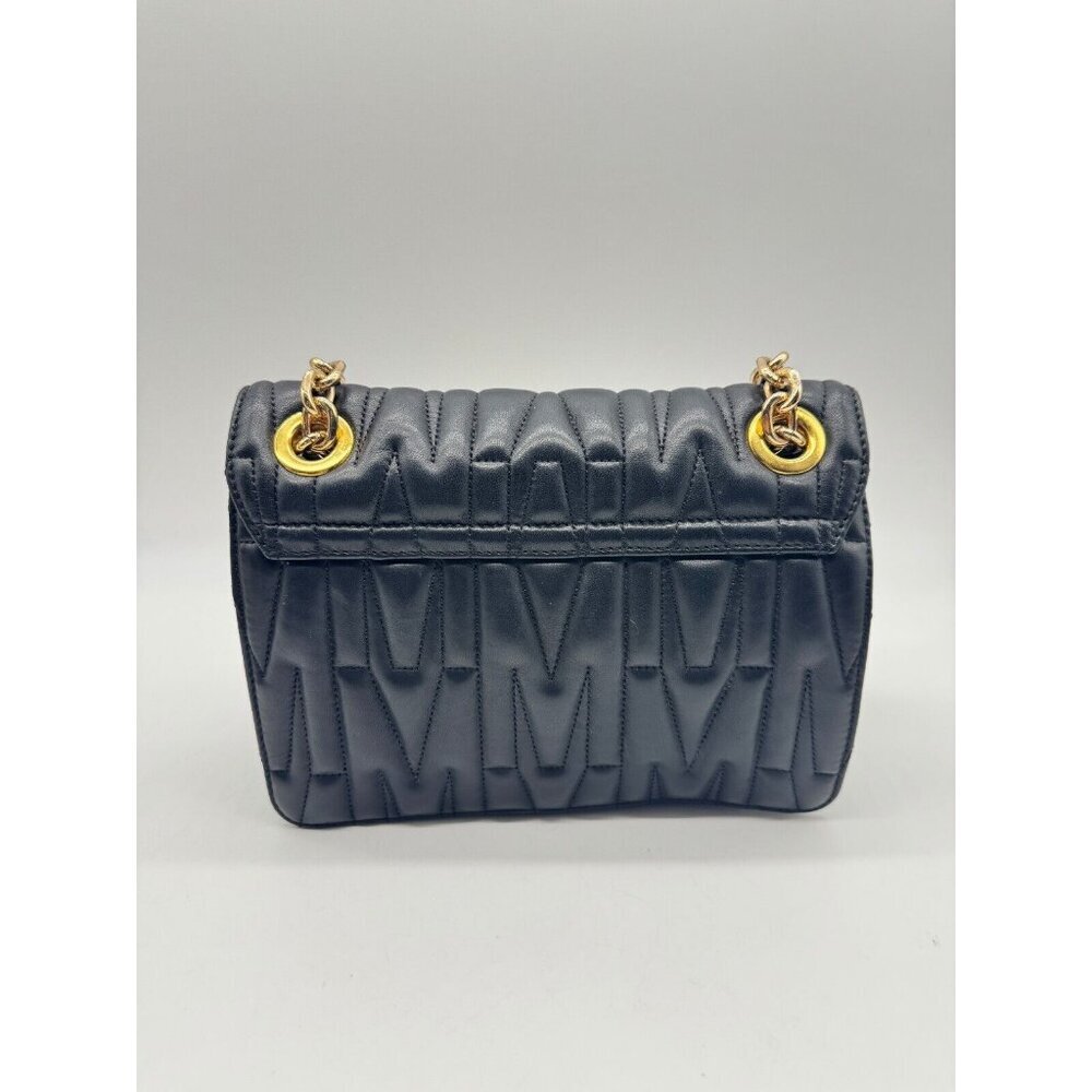 MOSCHINO monogram logo quilted leather convertible shoulder bag + Dust bag BLACK - Picture 15 of 16